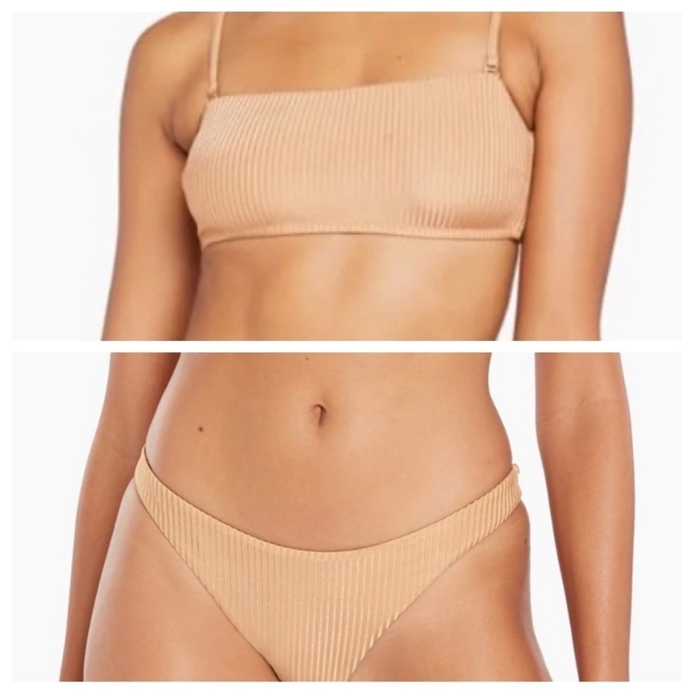 NWOT Vitamin A eco rib bikini affogato mila bandeau top 12295